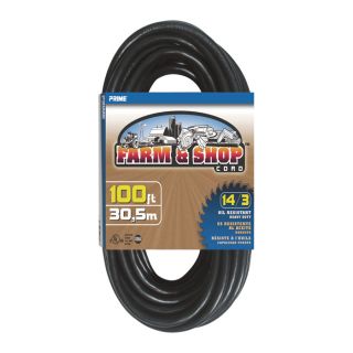 Prime Wire & Cable 100 Ft. Black Outdoor Extension Cord, Model EC532730