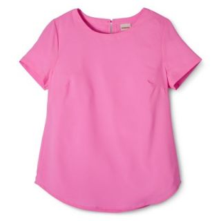 Merona Womens Woven T Shirt Blouse   Peppy Pink   XS