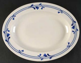 Adams China Bluebell 13 Oval Serving Platter, Fine China Dinnerware   Micratex,