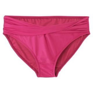 Womens Maternity Twist Front Hipster Swim Bottom   Fire Red M