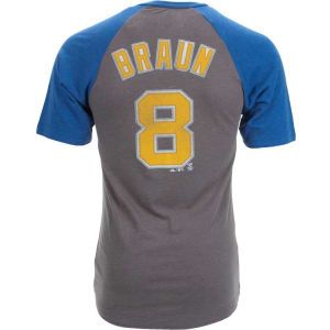 Milwaukee Brewers Ryan Braun Majestic MLB Record Holder Player Raglan T Shirt