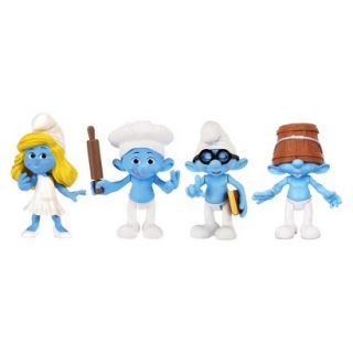 The Smurfs Movie Collectible Figure 4 Pack Clumsy, Baker, Smurfette & Brainy