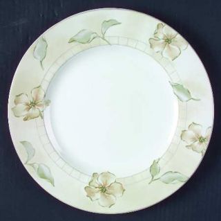 Interiors (PTS) Linen Flower Dinner Plate, Fine China Dinnerware   Floral, Beige