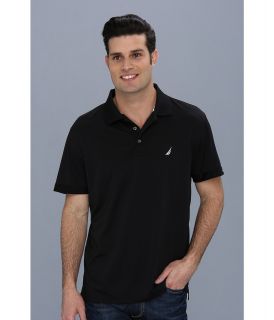 Nautica Solid Tech Pique Shirt Mens Short Sleeve Pullover (Black)