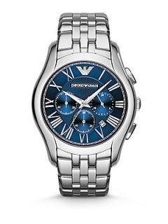Emporio Armani Round Stainless Steel Chronograph Watch   Stainless Steel