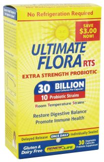 ReNew Life   Ultimate Flora RTS Extra Strength Probiotic 30 Billion   30 Vegetarian Capsules