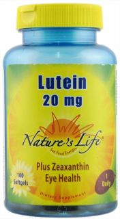 Natures Life   Lutein Plus Zeaxanthin Eye Health 20 mg.   100 Softgels