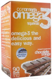 Coromega   Omega 3 Squeeze Orange With a Hint of Chocolate   90 Packet(s)