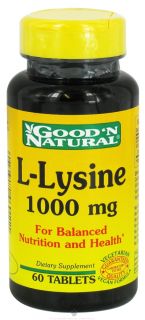 Good N Natural   L Lysine 1000 mg.   60 Tablets