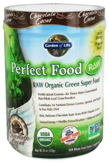 Garden of Life   Perfect Food RAW Organic Green Super Food Chocolate Cacao   20 oz.