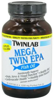 Twinlab   Mega Twin EPA Fish Oil 1200 mg.   60 Softgels