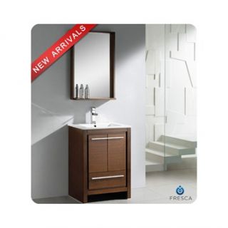 Fresca Allier 24 Wenge Brown Modern Bathroom Vanity with Mirror
