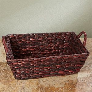 Mahogany Wicker Storage Basket