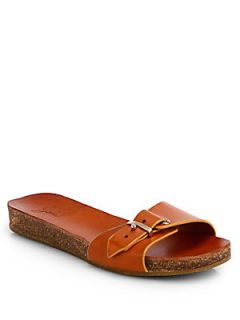Joie Maddux Leather Cork Sandals   Natural