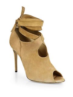 Paul Andrew Glove Suede Tie Up Ankle Boots   Camel