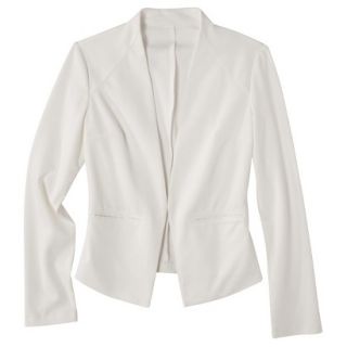 Merona Womens Ponte Collarless Jacket   Sour Cream   XL