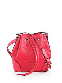 Gucci Bright Diamante Leather Bucket Bag   Petal Pink