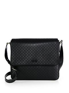 Gucci Diamante Lux Leather Messenger Bag   Black