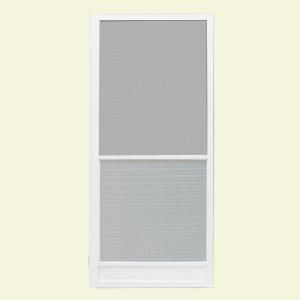 Unique Home Designs Riviera 36 in. x 80 in. White Outswing Metal Hinged Screen Door ISHM430036WHT
