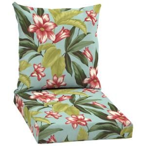 Hampton Bay Riviera Bloom 2 Piece Pillow Back Outdoor Deep Seating Cushion Set AD14067B 9D1