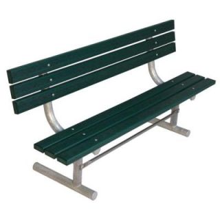 Ultra Play 6 ft. Green Commercial Park Recycled Plastic Bench with Back G940P GRN6