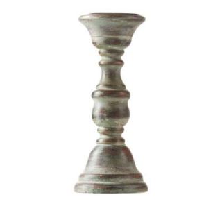Home Decorators Collection Elaine White Wash Wood 10 in. H x 4.5 in. Diameter Candle Holder 1469010410