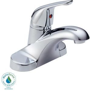 Delta Foundations 4 in. Centerset Single Handle Lavatory Faucet with Less Pop Up in Chrome B501LF
