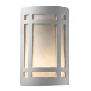 Filament Design Leonidas 2 Light 9 in. Paintable Ceramic Bisque Large ADA Craftsman Window Open Top and Bottom Wall Sconce CLI CER5495 BIS