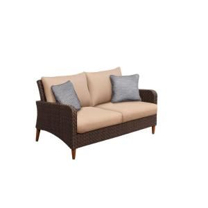 Brown Jordan Marquis Patio Loveseat in Harvest with Congo Throw Pillows M12110 LV 6
