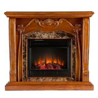 Southern Enterprises Cardona 45 in. Electric Fireplace in Walnut FE9664