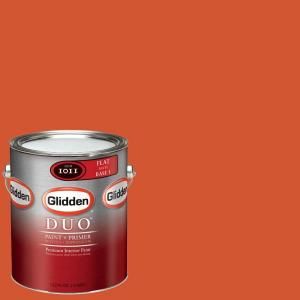 Glidden DUO 1 gal. #GLO01 01F Vibrant Day Lily Flat Interior Paint with Primer GLO01 01F
