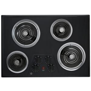GE 30 in. Coil Electric Cooktop in Black with 4 Elements JP328BKBB