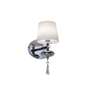 BAZZ Versa Series Halogen 1 Light Chrome Wall Fixture with a White Textured Glass Shade W00255W
