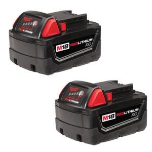 Milwaukee M18 18 Volt Lithium Ion XC High Capacity Battery (2 Pack) 48 11 1822