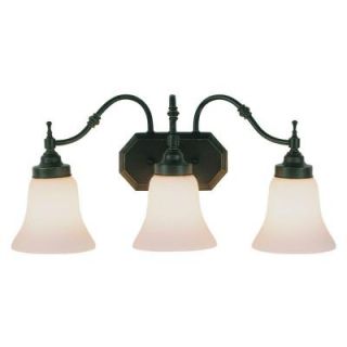 Filament Design Cabernet Collection 3 Light Oiled Bronze Bath Bar with White Opal Shade CLI WUP202596