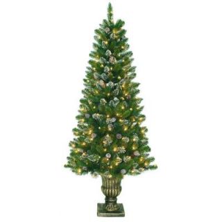 National Tree Company 6 ft. Artificial Crystal Spruce Entrance Tree with 200 Clear Lights CRY10 306 60