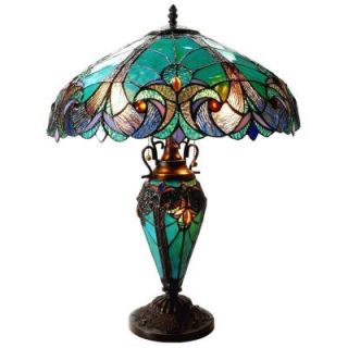 Chloe Lighting Liaison 24.5 in. Tiffany style Victorian Bronze Double Lit Table Lamp CH18780VG18 DT3