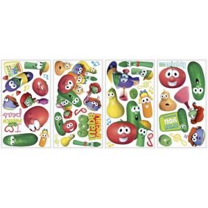 RoomMates 11.5 in. Multi Color Veggie Tales Peel and Stick Wall Decals RMK2518SCS