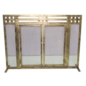 Layton Antique Gold Single Panel Fireplace Screen DS 21021