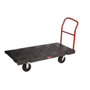 Rubbermaid Commercial Products 30 in. x 60 in. Platform Truck with 8 in. Polyolefin Casters RCP 4471 BLA