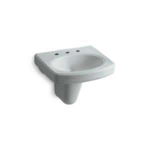 KOHLER Pinoir Wall Mount Bathroom Sink in Ice Grey K 2035 8 95