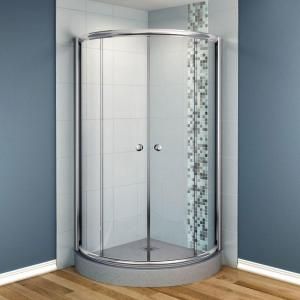 MAAX Tully 36 in. x 36 in. x 70 in. Frameless Corner Central Shower Door Clear Glass in Chrome Finish 137596 900 084 000