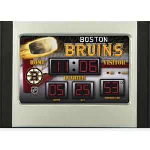 Boston Bruins 6.5 in. x 9 in. Scoreboard Alarm Clock with Temperature 0128917