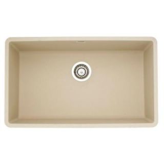 Blanco Precis Super Undermount Composite 32x18.75x9.5 0 Hole Single Bowl Kitchen Sink in Biscotti 441299