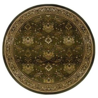 Home Decorators Collection Expressions Peace Hunter Green 6 ft. Round Area Rug DISCONTINUED 299140