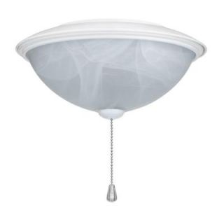 NuTone Alabaster Contemporary Bowl Glass Ceiling Fan Light Kit with White Trim LK30AWH