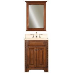 Water Creation Spain 24 in. Vanity in Classic Golden Straw with Marble Vanity Top in Sahara and Matching Mirror SPAIN 24B