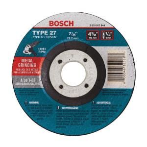 Bosch 4 1/2 in. x 1/4 in. x 7/8 in. Type 27 Grinding Wheel GW27M450