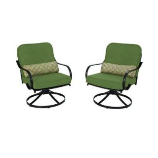 Hampton Bay Fall River Motion Patio Lounge Chair with Moss Cushion (2 Pack) DY11034 LA 2