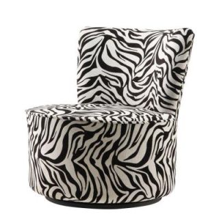 HomeSullivan Zebra Stripe Patterned Swivel Round Chair 40102S706W